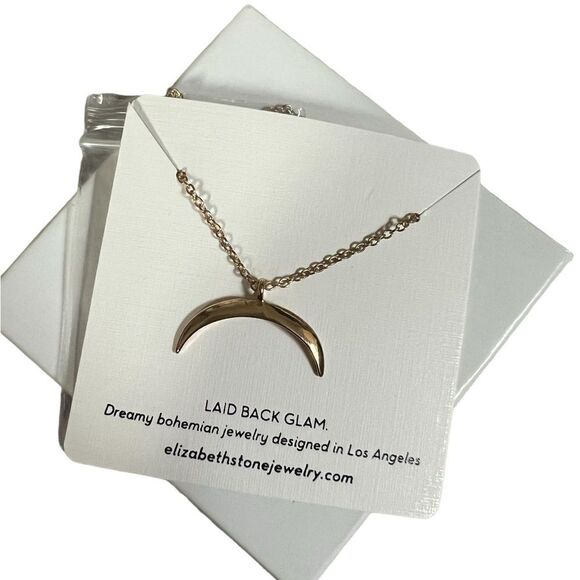 elizabeth stone Jewelry - Half moon adjustable necklace
